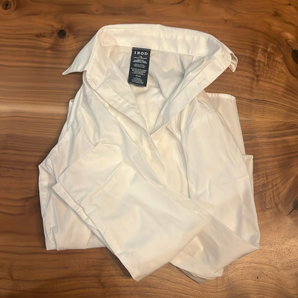 Boys white izod dress shirt regular 12
